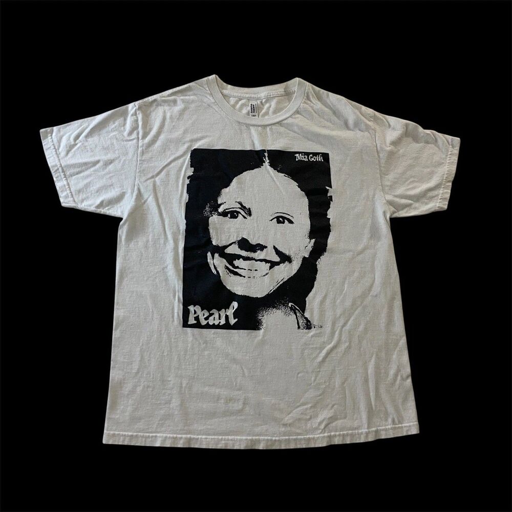 Pearl Movie T-Shirt L Mia Goth Horror A24 Graphic White Tee American Apparel